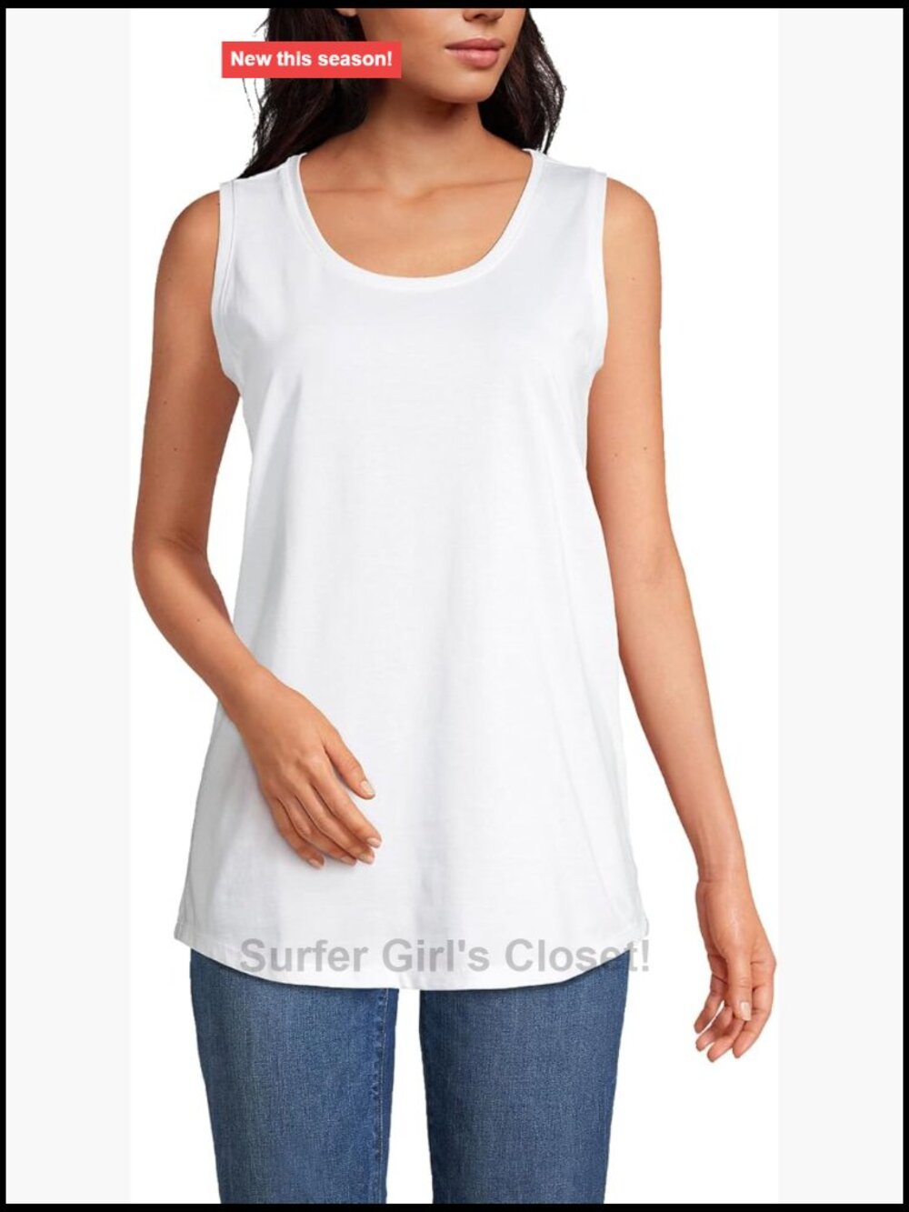 Supima Cotton Tunic Tank Top Sleeveless Scoop Neck